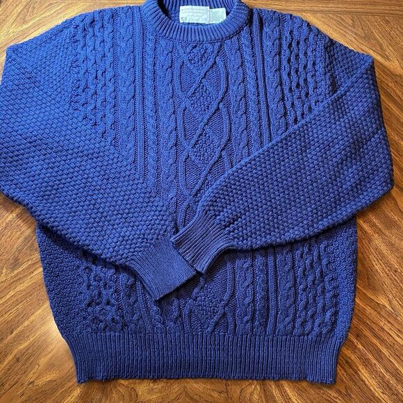 VTG Lord Jeff Sweater Men's XL Cable Knit Fisherman Chunky Grandpa USA Made